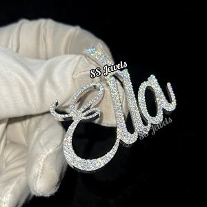 Handmade Custom 925 <b>Silver</b> Moissanite Diamond Pendant <b>Real</b> VVS Diamond <b>Necklace</b> for Women Unique Gift - Product Image 5