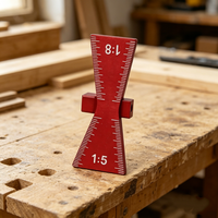 Alat Penanda Sambungan Kayu Dovetail dari Aluminium Alloy, Template Jig Penanda Dovetail 1:5 & 1:8 dengan Skala, Peralatan DIY