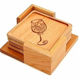 Juego de posavasos de madera con soporte Diseño Forma cuadrada Utensilios de cocina Acacia Posavasos de madera maciza Juego de posavasos con aislamiento de soporte - Product Image 6