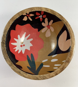 Ensaladera de madera impresa Venta caliente Ensaladera de madera Multicolor Esmalte de madera Impreso Cuchara y tazón Set Tasa más baja - Product Image 6