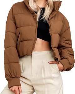 Cortavientos para exteriores, cálido, informal, para mujer, transpirable, acolchado, abrigo de invierno de talla grande, edredón para mujer, abrigo de burbujas, chaqueta de plumón para mujer - Product Image 1