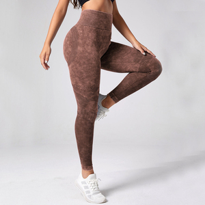 Vente en gros 2024 Pantalon de yoga sans couture taille haute pour femmes Leggings en tissu tricoté doux - Product Image 2