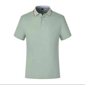 Camiseta de Manga Corta Azul para Hombre, Color Sólido, Mezcla de Poliéster/Algodón, Transpirable, 220g, Estilo Casual - Product Image 5