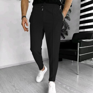 Verano nuevos hombres Waffle ropa deportiva Casual Joggers trajes hombres Joggers pantalones de chándal para hombres 100% algodón cintura elástica cintura media - Product Image 1