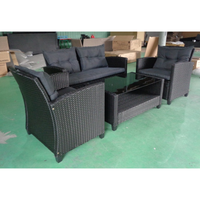 PHU LINH Mobilier de restaurant moderne, tabourets et chaises de jardin, ensemble de salon en rotin tressé 4 places pour usage commercial extérieur