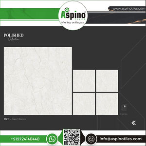 Aspen Bianco งาช้าง80x80ซม. กระเบื้องพอร์ซเลนเคลือบดิจิตอลขัดเงาทันสมัยทันสมัยทันสมัย-มองหาผนังภายในห้องโถงรับประทานอาหาร - Product Image 5