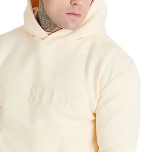 Meilleure vente Sweat à capuche pour homme hiver chaud tissu polaire Design gaufré couleur unie imprimé uni teint Technique Sweat-shirt - Product Image 6