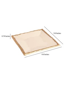 Bandeja DE SERVICIO DE Chocolate cuadrada de aluminio con borde de diseñador, vajilla de fiesta de boda con acabado rugoso para decoración, bandejas decorativas - Product Image 3