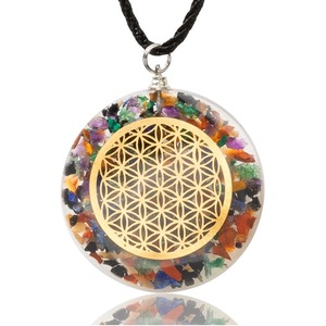 Pendentif Fleur de Vie en Orgonite et Lapis Lazuli, Chakra, à vendre, Fournitures de Cristaux - Product Image 1