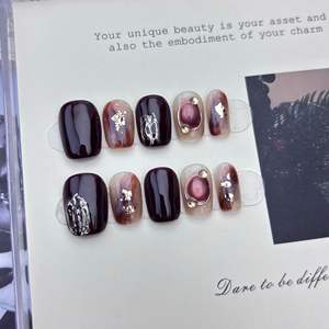 <span class=keywords><strong>Faux</strong></span> <span class=keywords><strong>ongles</strong></span> longs en acrylique de haute qualité, design luxueux, réutilisables, imprimés à la main, <span class=keywords><strong>ongles</strong></span> artificiels faits à la main - Product Image 6