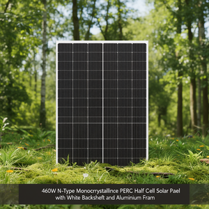 Panneau solaire monocristallin PERC de type N de 460 W avec demi-cellules, feuille arrière blanche et cadre en aluminium - Product Image 3