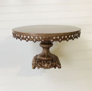 Support à gâteau de conception décorative nouvelle génération, lisse et solide, avec base géométrique, couleur dorée, support à gâteau pour mariage et anniversaire - Product Image 5