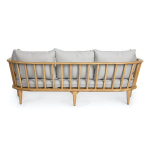 โซฟาในสวน3ที่นั่งแบบโมเดิร์นทำจากโครงไม้สักเนื้อแข็งพร้อมเบาะรองนั่งสำหรับใช้งานในร่มและกลางแจ้ง - Product Image 4