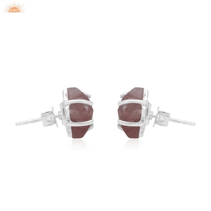 Piedra preciosa de cuarzo fresa hermosa forma de estrella diseñador hecho a mano niñas todos los días pendientes fabricante de joyería personalizada - Product Image 3