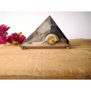 <b>Vintage</b> Metal Napkin Holder With Gold Seashell Napkin Holder Table Decor Tissue Holder For Dining Table Or <b>Desk</b> - Product Image 1