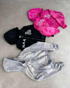 Sudadera con capucha de algodón 100% de peso pesado de alta calidad para hombre con logotipo personalizado y cremallera completa Sudadera con capucha French Terry Fleece Pullover Sudaderas con capucha gruesas - Product Image 2