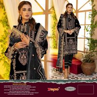 Collection hiver de créateur Broderie en velours Salwar Kameez Costumes pour mariage et fête d'Inde