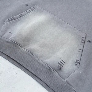 เสื้อฮู้ดผ้าฟลีซโอเวอร์ไซส์สำหรับผู้ชายผ้าคอตตอน100% 320gsm ปกติติดโลโก้ได้ตามต้องการ - Product Image 4