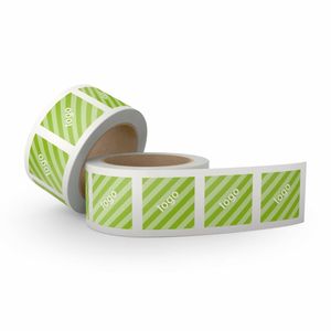 Étiquettes adhésives carrées brillantes imperméables personnalisées pour l'emballage alimentaire - Product Image 1