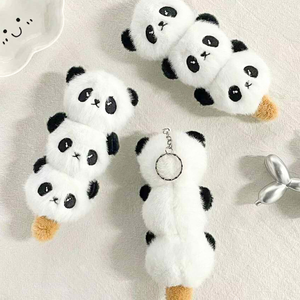 Porte-clés en peluche panda mignon de 10 cm, en coton doux, poupée en peluche - Product Image 1