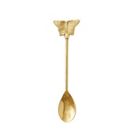 Cuillère à café papillon en laiton massif pour la cuisine et la maison Cuillère à couverts au design unique avec miroir polonais pour la fabrication en gros