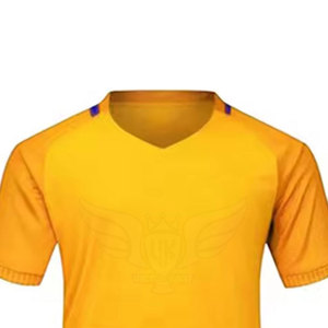 ชุดเสื้อฟุตบอลสีเหลืองแบบกำหนดเองสำหรับผู้ชาย ชุดฝึกซ้อม ชุดกีฬาระบายอากาศ ชุดทีมพร้อมกางเกงขาสั้น - Product Image 6