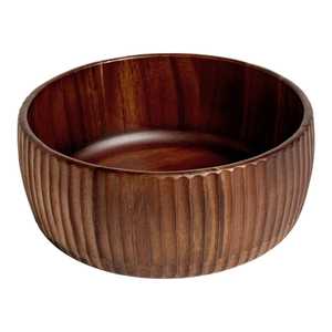 Cuenco para servir tallado en madera de acacia hecho a mano, aperitivos para desayuno, sopa, ensalada, Servicio para el hogar, cocina y fiestas - Product Image 1