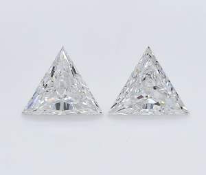 Par de Diamantes Sintéticos Sueltos de 0.60 CTW, Cultivados en Laboratorio, Corte Triangular, Claridad Excelente VVS-VS, Color E, Venta al por Mayor de Joyería - Product Image 1