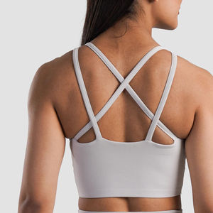 Wholesale Chuangyue Plus Size High Support <b>Racerback</b> Mesh Spandex/Nylon Stretch Breathable Sports <b>Bra</b> for Women Gym Running Yoga - Product Image 5