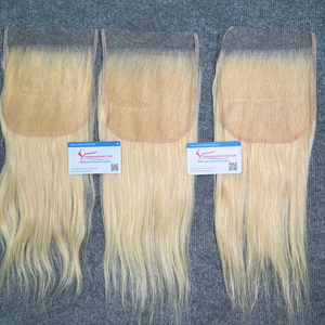<b>FLASH</b> <b>SALE</b>!! HD Lace Closure Natural Straight Vietnamese Human Hair Extension Blonde Vietnamese Human Hair to Make Wig - Product Image 3