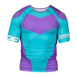 Custom Sublimation Jiu Jitsu <b>Rash</b> <b>Guard</b> <b>BJJ</b> Compression Top Anti-UV Breathable Short Sleeve Training Shirt OEM Martial Art - Product Image 5