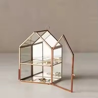 Boîte à bijoux en métal de qualité supérieure, écologique, personnalisable, avec cadre en métal finition or, taille et design sur mesure pour cadeaux de mariage et usage domestique