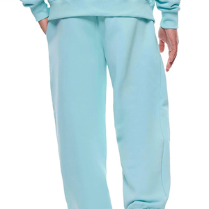 Men's Light Blue Hooded Stand Collar Tracksuit Full <b>Zip</b> Sweatshirt Pants Set Casual Solid Color Cotton Jogging Wear Winter - Product Image 6