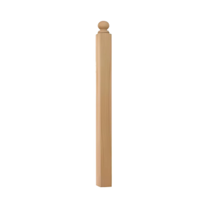 Construcción de alta calidad de madera maciza New Top 4004B Red Oak Square Newel Post con Ball Top 48" - Product Image 2