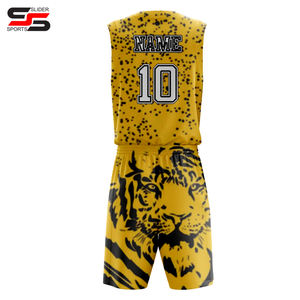 ชุดบาสเก็ตบอลของผู้ชายชุดทีมสโมสรบาสเก็ตบอลเสื้อกีฬาตามสั่งพิมพ์โลโก้ระเหิด - Product Image 2