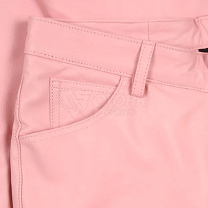 กางเกงหนังสีพื้นสำหรับใส่ลำลองกลางแจ้ง กางเกงหนังผู้ชายขายดี - Product Image 4