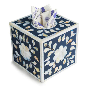 Ceramic <b>Tissue</b> Box Holder With Floral <b>Pattern</b> Handmade Design - Product Image 4
