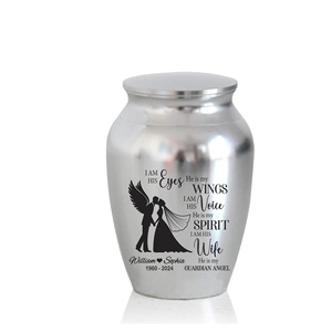 Urna de plata personalizada para parejas en el cielo, regalo conmemorativo para la pérdida del marido en el cielo, regalos de recuerdo para viuda, tamaño personalizado - Product Image 1