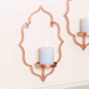 Porte-bougie mural en métal, décoration élégante pour la maison, éclairage d'intérieur classique, accent élégant, design de montage et d'affichage - Product Image 1