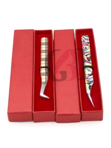 Meilleur Style Russe Volume Conception Différente Papier Revêtement Isolation Pointe Argent Logo Personnalisé Extension De Cils Pince À Épiler Outil De Beauté - Product Image 4