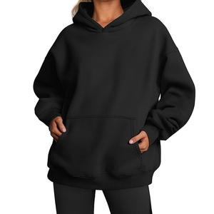 Sudadera con Capucha Corta Personalizable para Mujer, Poliéster/Algodón, Gruesa, de Felpa, Anti-Pilling, con Capucha para Invierno, OEM - Product Image 4