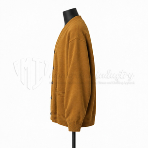 Cárdigan de punto con cuello en V para hombre, suéter oversize con botones y bolsillos, estilo casual vintage, venta al por mayor personalizada - Product Image 5