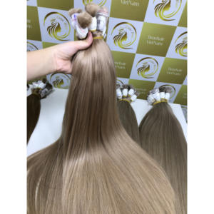 Naturel brun clair droit 100% Extensions de cheveux vietnamiens super qualité en vrac paquet de cheveux en gros du Vietnam - Product Image 6