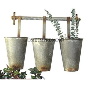 Handmade Large Galvanized <b>Planter</b> Pot for Outdoor Home Decorative Flower Arrangements Coastal Design Wedding & Party Decoration - Product Image 1