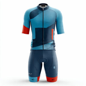 Conjunto de Jersey de Ciclismo para Hombre, Manga Larga, Estampado, Traje de Ciclista de Carretera, Chaqueta Deportiva con Cremallera OEM, Conjunto de Pantalones Cortos de Compresión para Ciclista - Product Image 3
