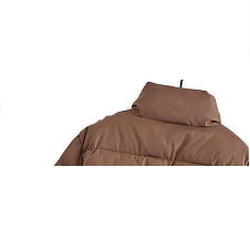 Femmes hiver chaud solide fermeture éclair bouffant Parka veste unisexe bulle manteau col montant coton culture Nylon bouton fermeture à glissière - Product Image 6