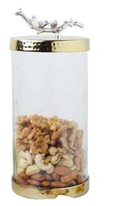 Latest Gold Canister Luxury Fancy Latest Design Metal Lid <b>Glass</b> Canister - Product Image 4