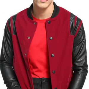 Chaqueta Universitaria de Lona para Hombre de Alta Calidad OEM con Mangas de Cuero y Bordado Chenille, Personalizable con Letras, Tallas Grandes - Product Image 6