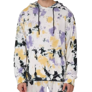 Diseño personalizado Tie Dye Skull Unisex Chándal Transpirable Oversized Winter Short Set Sin Sudadera con capucha para hombres y mujeres para adultos - Product Image 4
