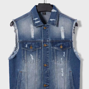 Gilet en jean pour hommes et femmes modernes décontracté Vintage élégant Denim gilet garde-robe essentiel en détresse sans effort Cool Style - Product Image 1